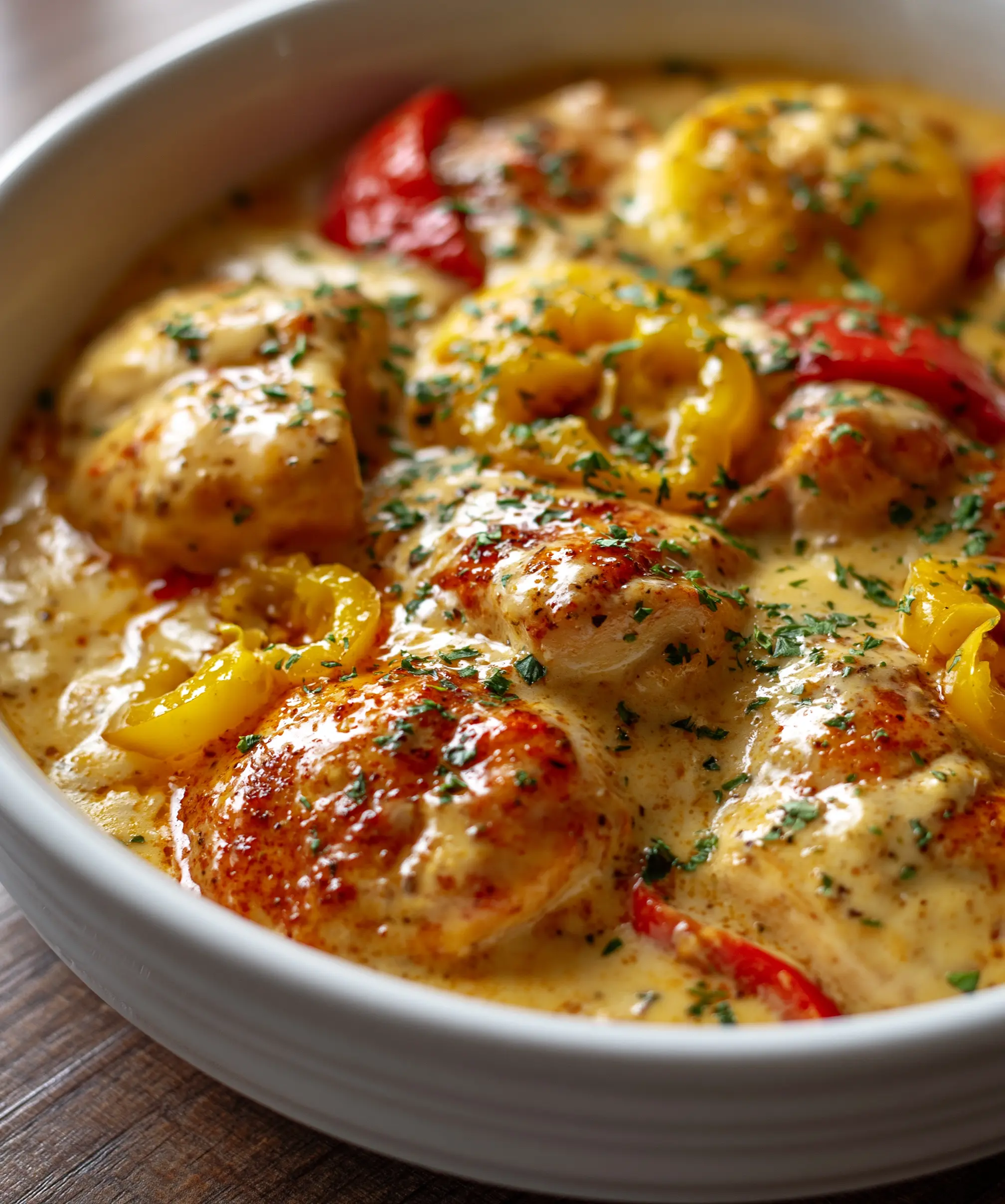 Creamy Banana Pepper Chicken Skillet (30-Minute Dinner) — homemade banana pepper chicken skillet recipe
