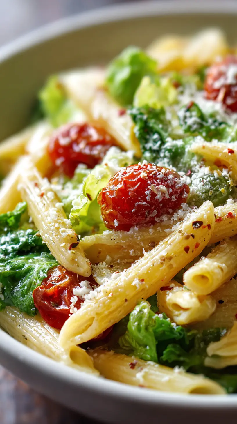 Serving suggestion for Creamy Caesar Pasta Salad Recipe — Creamy Caesar Pasta Salad