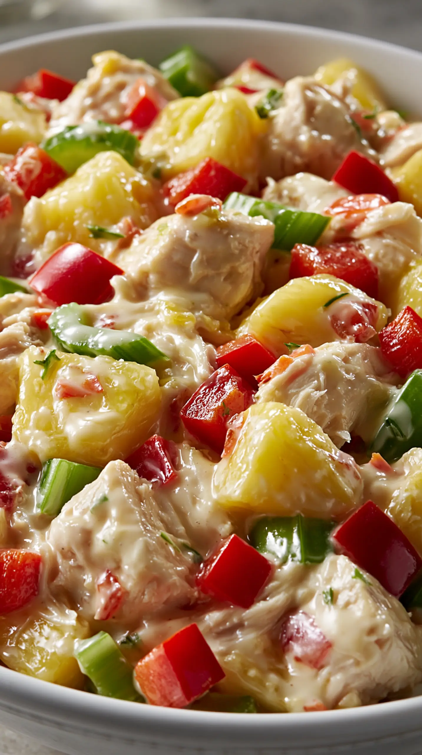 Step-by-step preparation of Creamy Hawaiian Chicken Salad (Perfect for Meal Prep) (Hawaiian Chicken Salad)