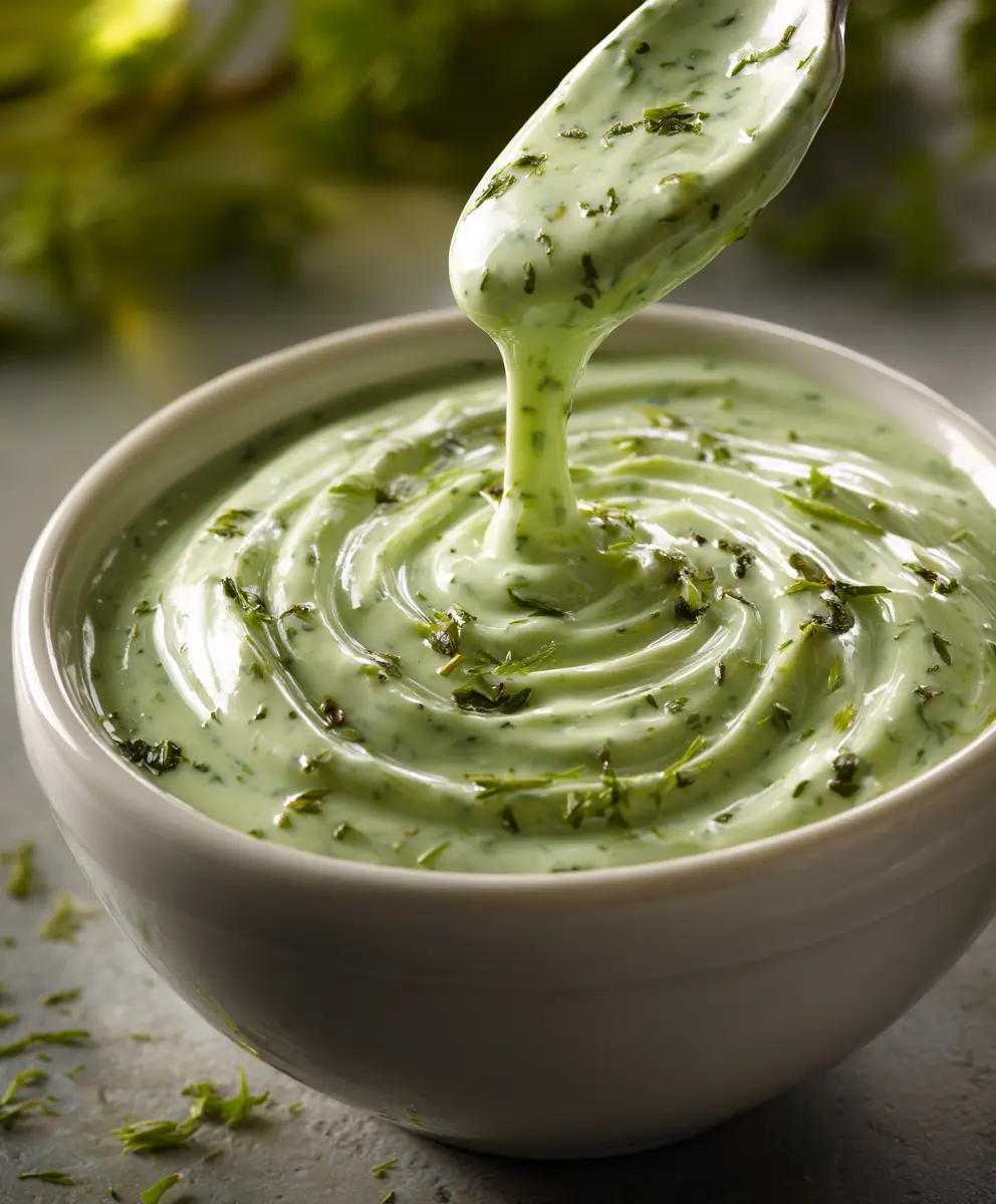 Creamy Homemade Green Goddess Dressing — homemade Green Goddess dressing recipe