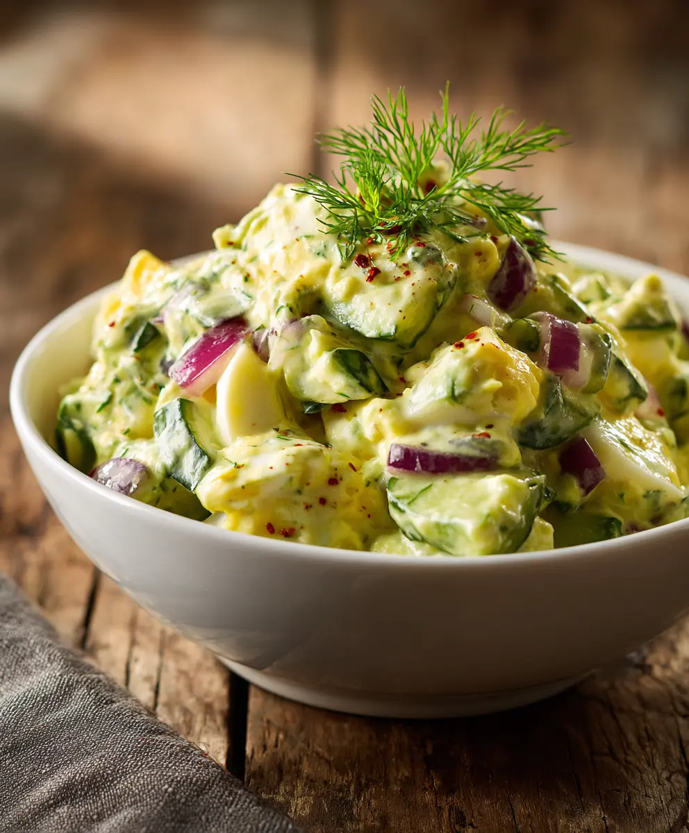 Creamy Mediterranean Avocado Egg Salad — homemade Mediterranean Avocado Egg Salad recipe