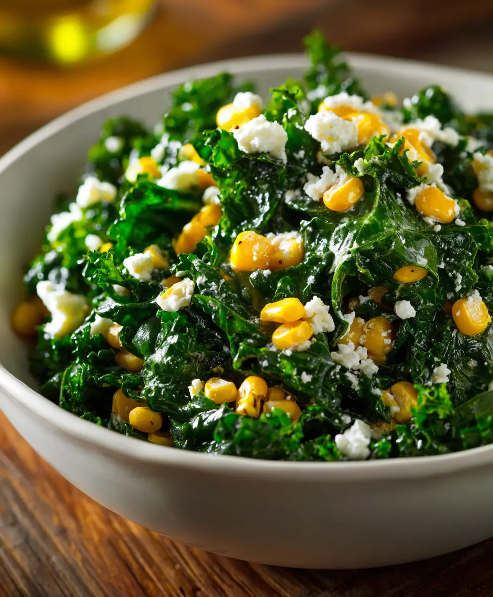 Creamy Mexican Street Corn Kale Salad — homemade Mexican Street Corn Kale Salad recipe