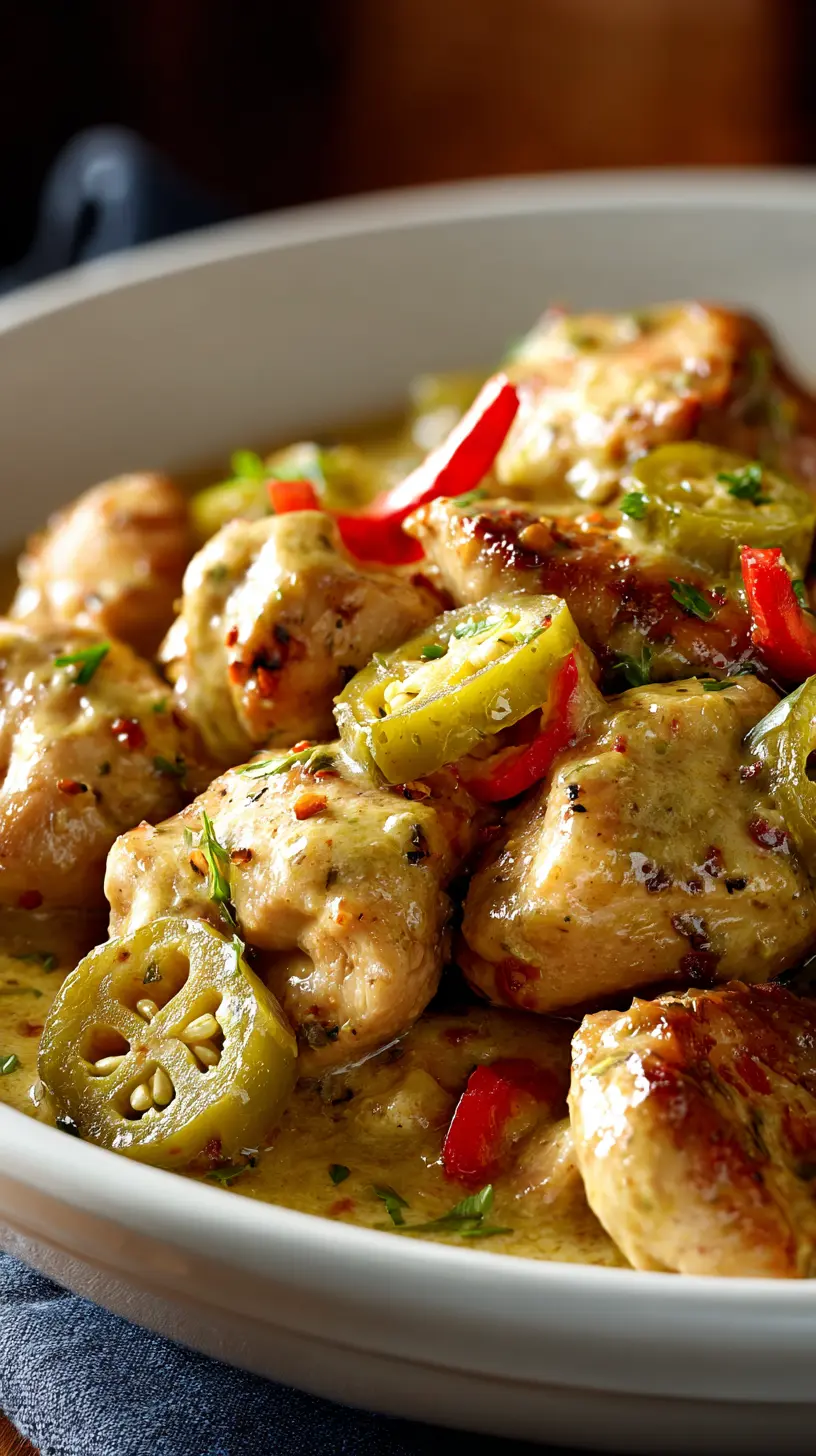 Step-by-step preparation of Creamy Pepperoncini Chicken Skillet (One-Pan Meal) (Creamy Pepperoncini Chicken Skillet)