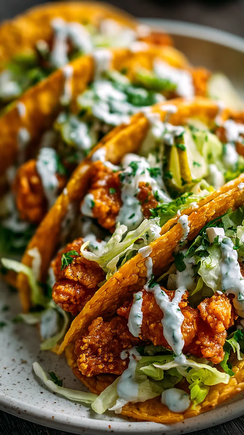 Step-by-step preparation of Crispy Dill Pickle Ranch Smash Chicken Tacos (smash chicken tacos)