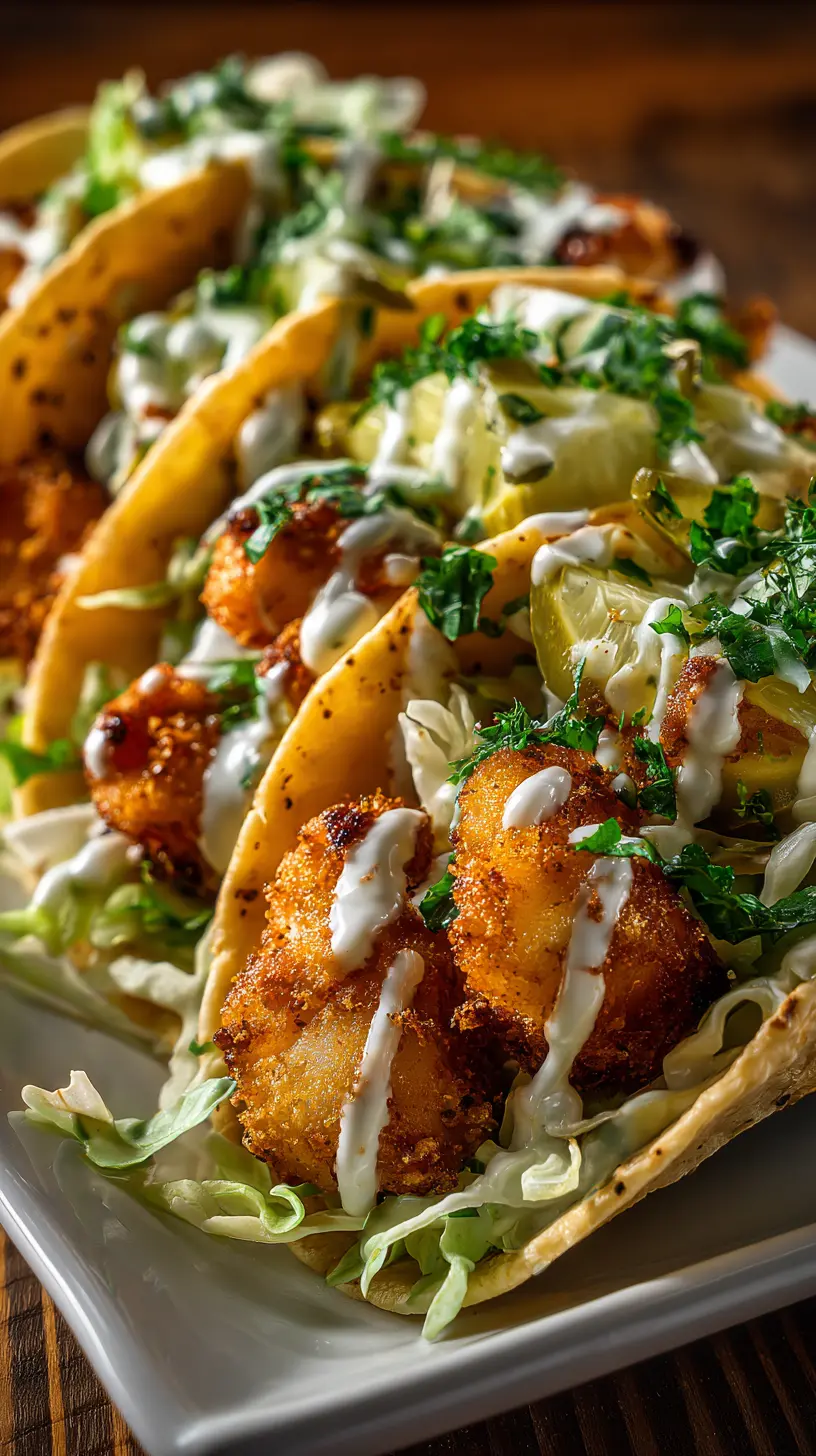 Serving suggestion for Crispy Dill Pickle Ranch Smash Chicken Tacos — smash chicken tacos