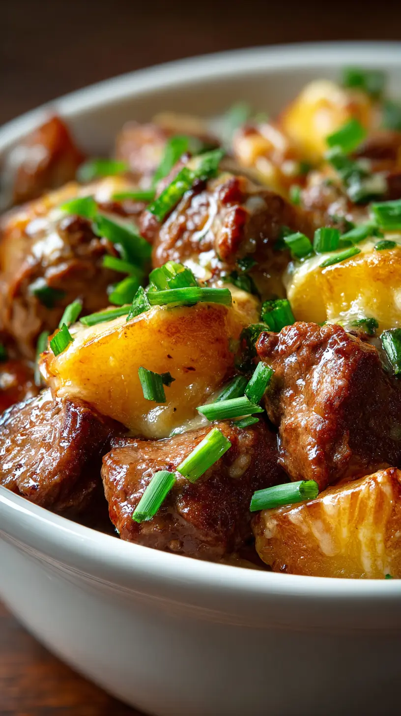 Serving suggestion for Crockpot Loaded Steak and Potato Bake for Ultimate Comfort — Crockpot Loaded Steak and Potato Bake