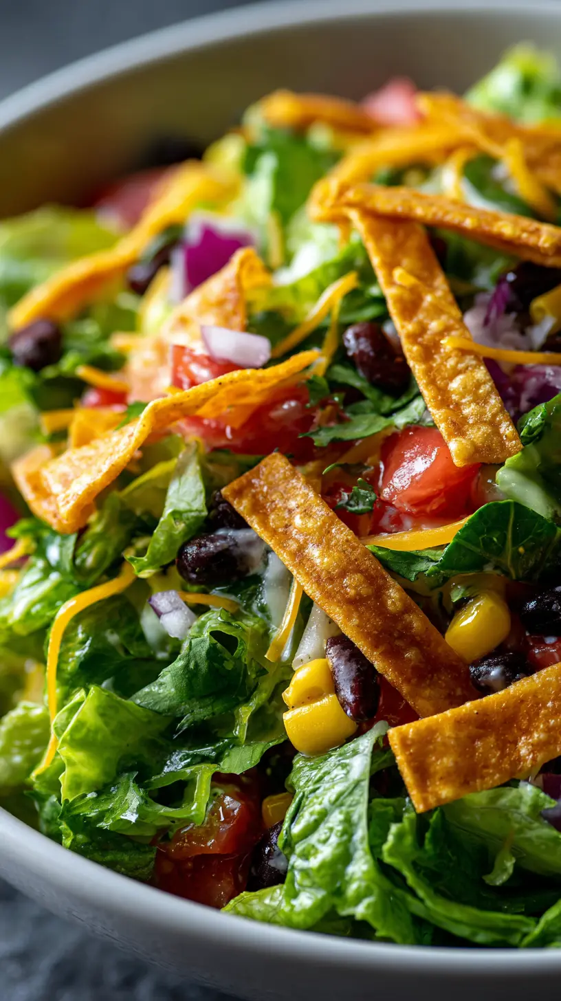Step-by-step preparation of Crunchy Southwest Salad with Tortilla Strips (Southwest salad)