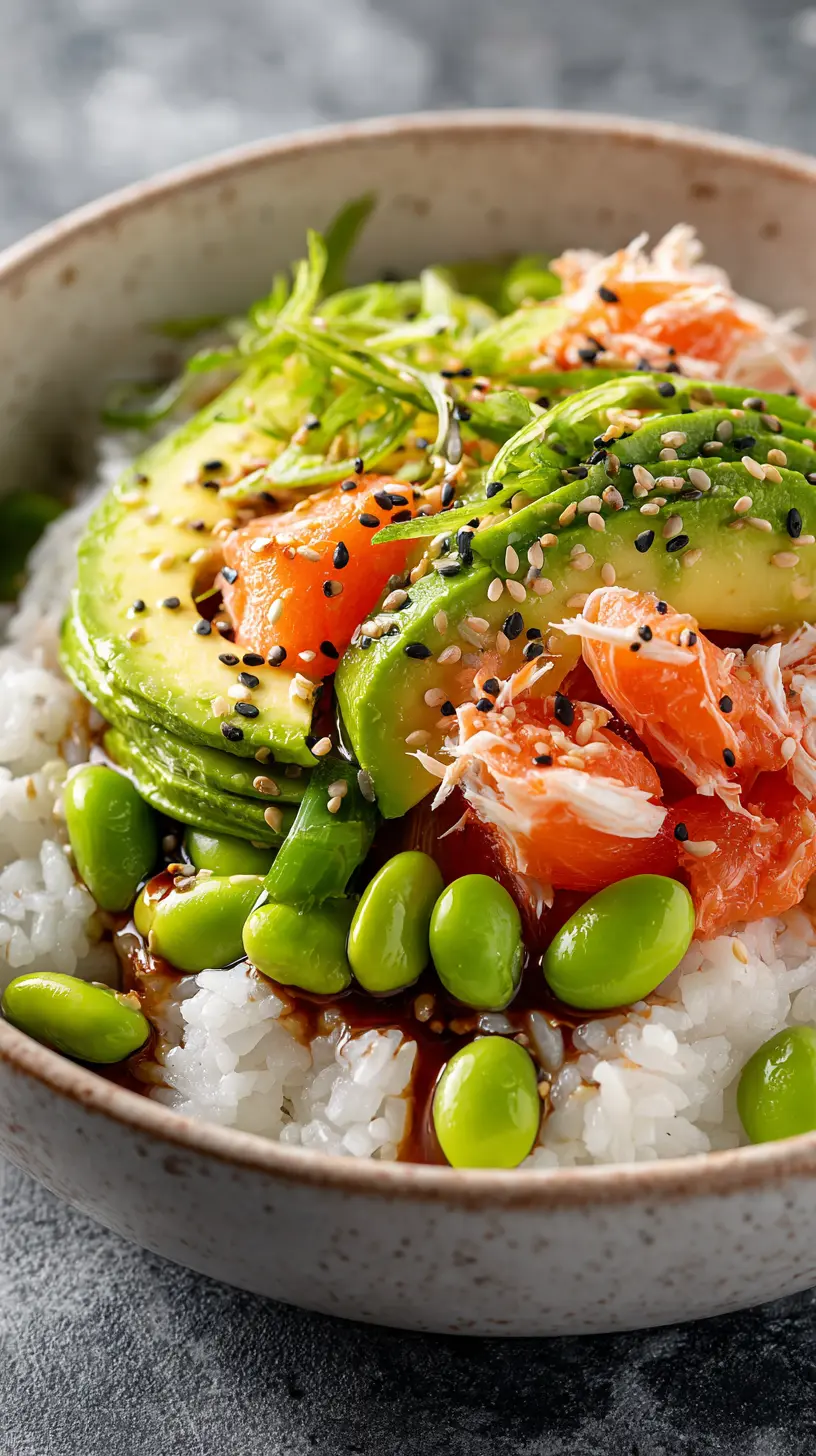 Step-by-step preparation of Deconstructed California Roll Sushi Bowls (Deconstructed California Roll Sushi Bowls)