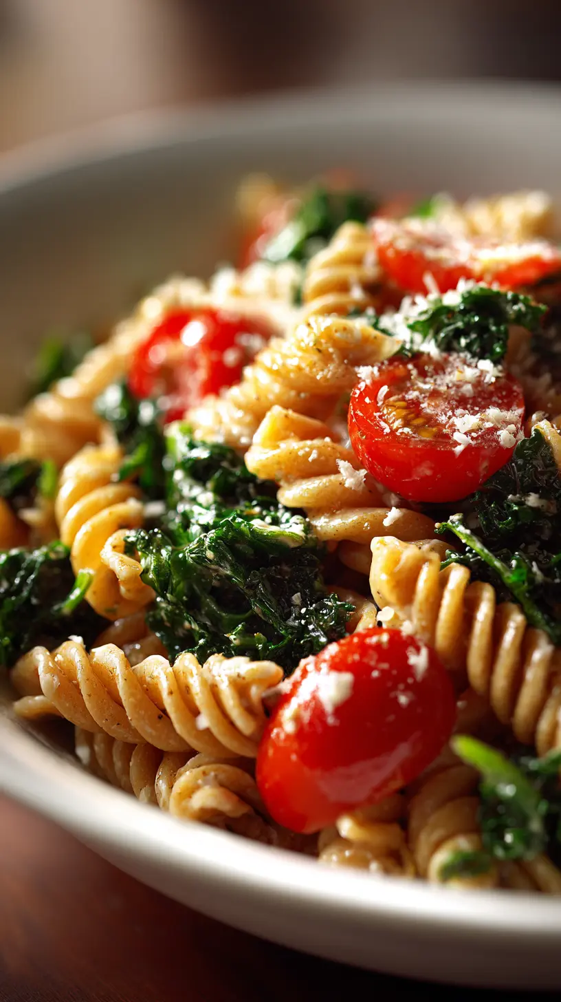 Serving suggestion for Delicious Kale Caesar Pasta Salad for Easy Healthy Meals — kale Caesar pasta salad