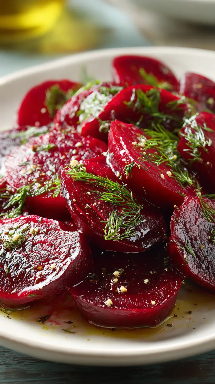 Serving suggestion for Delicious Marinated Beet Salad with Dill for Fresh Flavor — marinated beet salad