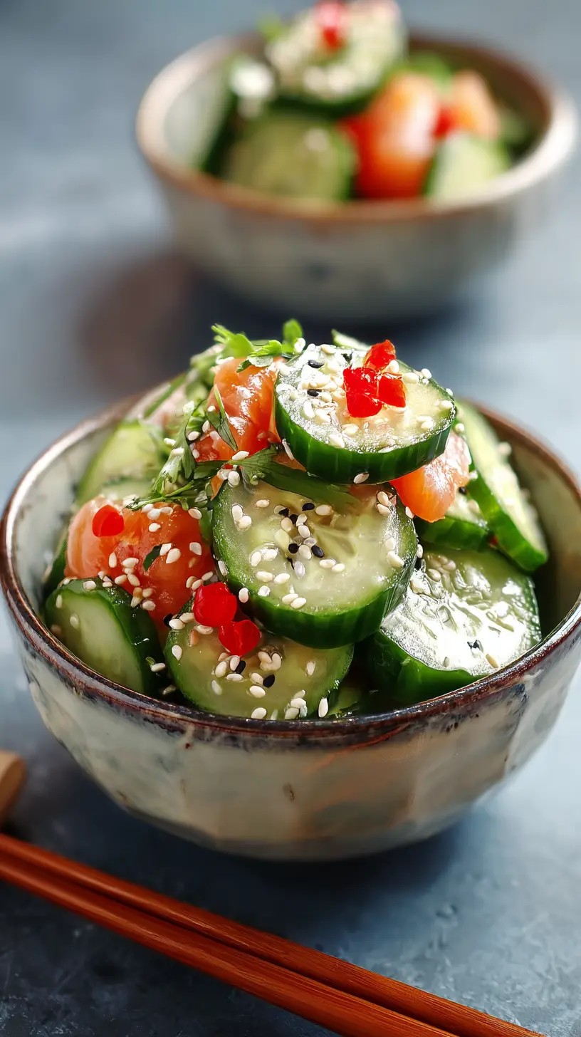 Serving suggestion for Delicious Sushi Cucumber Salad: Refreshing Summer Delight — sushi cucumber salad