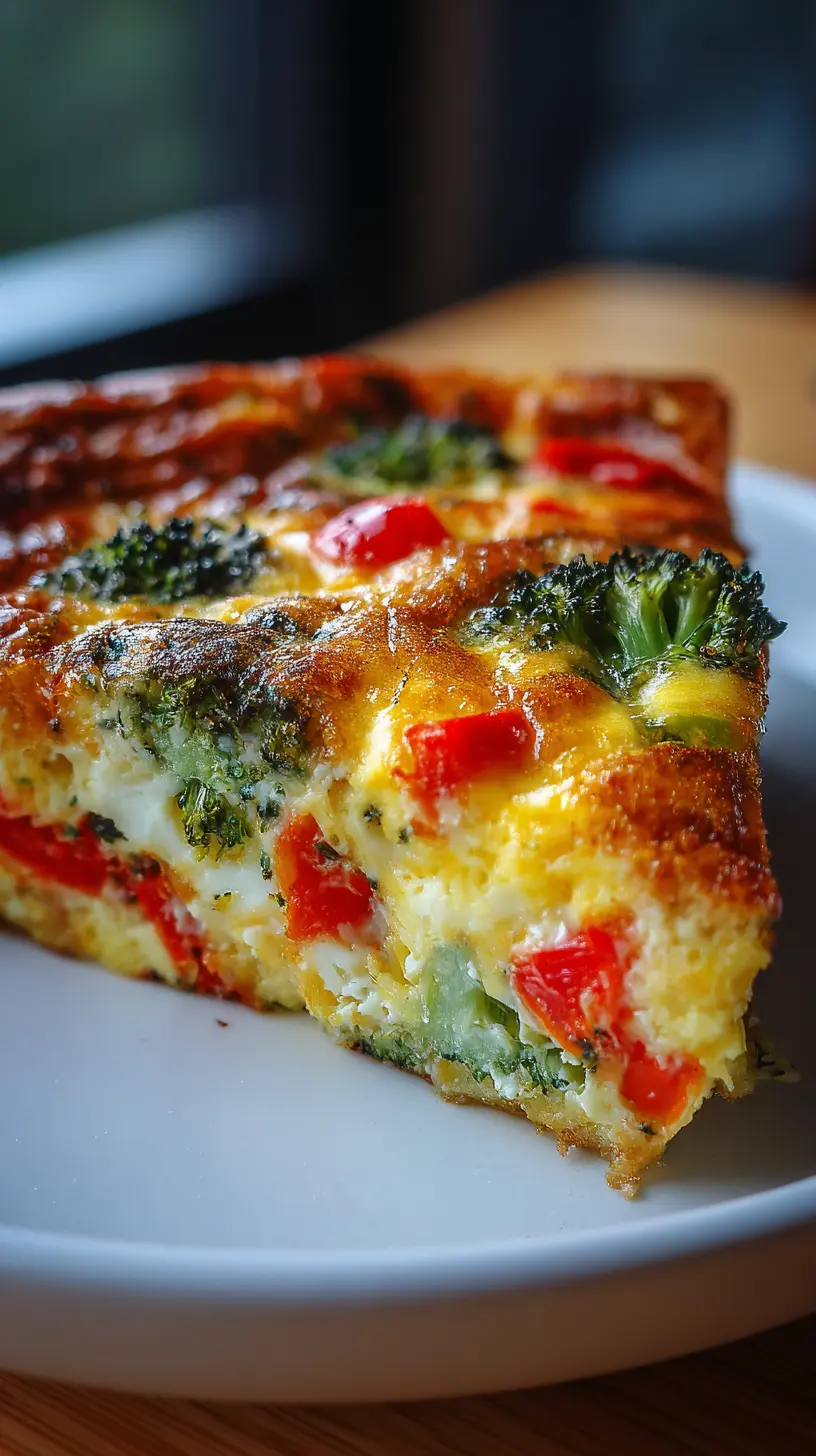 Serving suggestion for Easy Crustless Garden Vegetable Quiche — crustless garden vegetable quiche