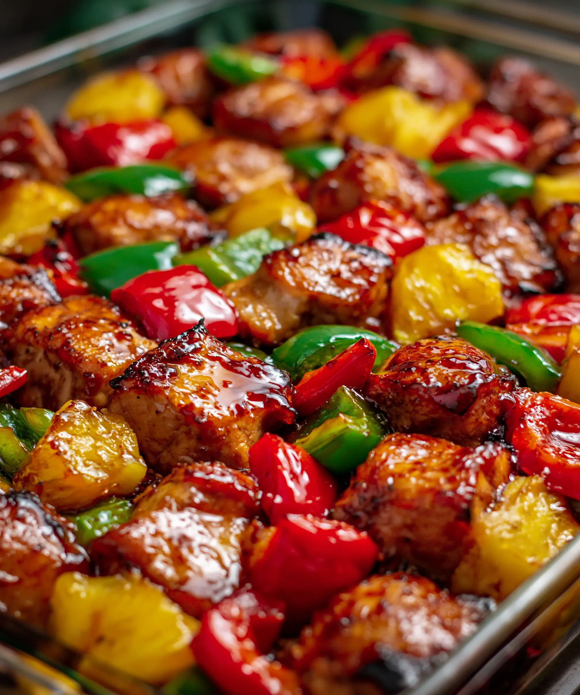 Easy Hawaiian Chicken Sheet Pan Dinner — homemade Hawaiian chicken sheet pan dinner recipe