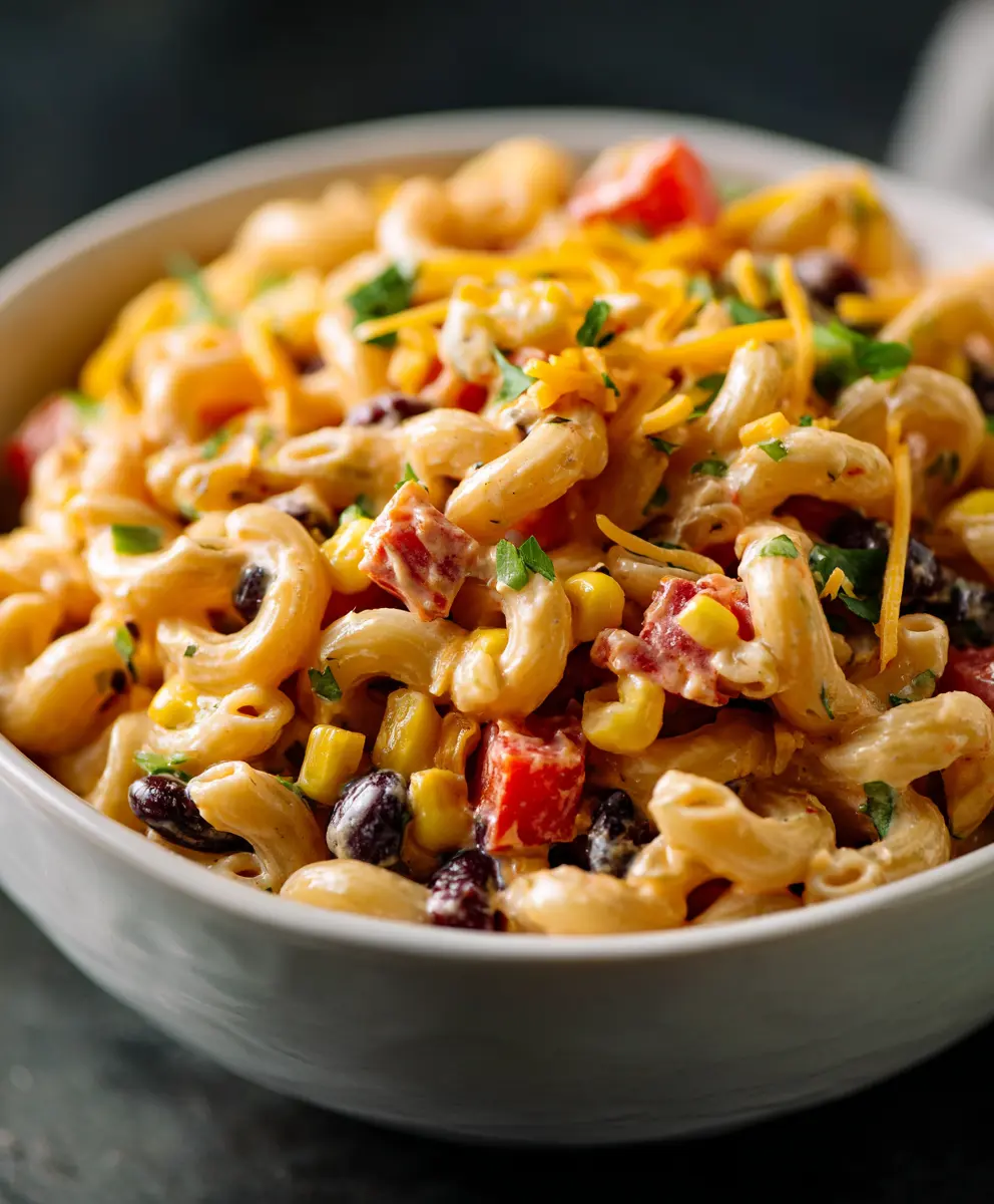 Easy Mexican Macaroni Salad (Crowd-Pleasing Side Dish) — homemade Mexican Macaroni Salad recipe