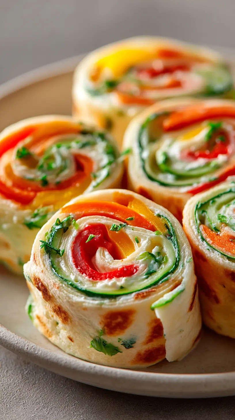 Step-by-step preparation of Easy Vegetable Tortilla Roll-Ups (Party Appetizer) (vegetable tortilla roll-ups)