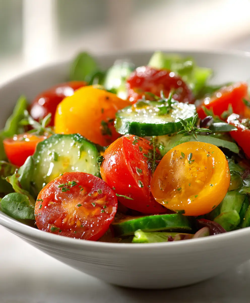 Fresh Spring Mix Salad with Zesty Dressing — homemade Fresh Spring Mix Salad recipe