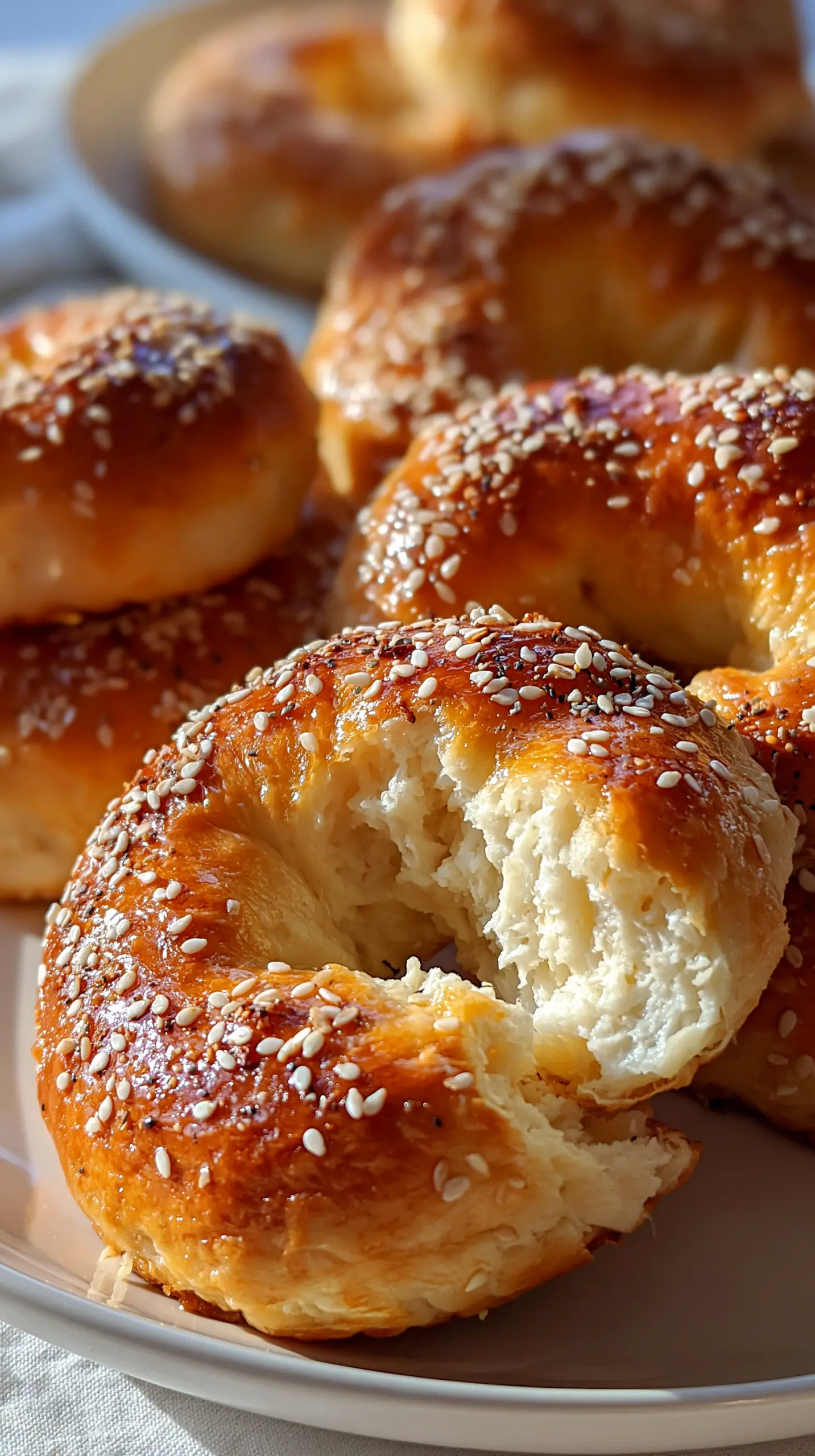 Step-by-step preparation of Golden Viral Cottage Cheese Bagels (cottage cheese bagels)