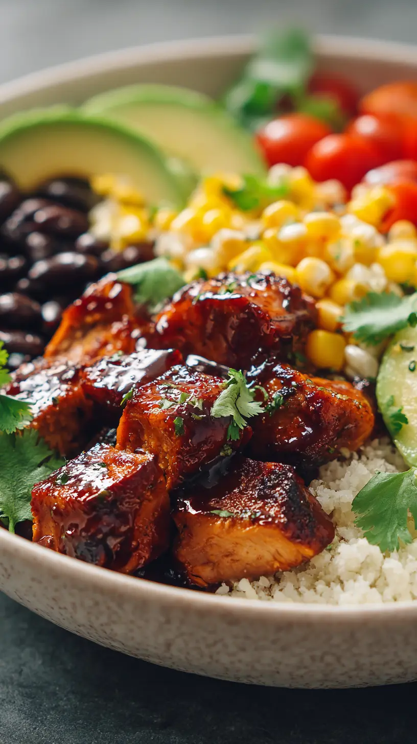 Step-by-step preparation of Healthy Low-Carb BBQ Chicken Bowls (low-carb BBQ chicken bowls)