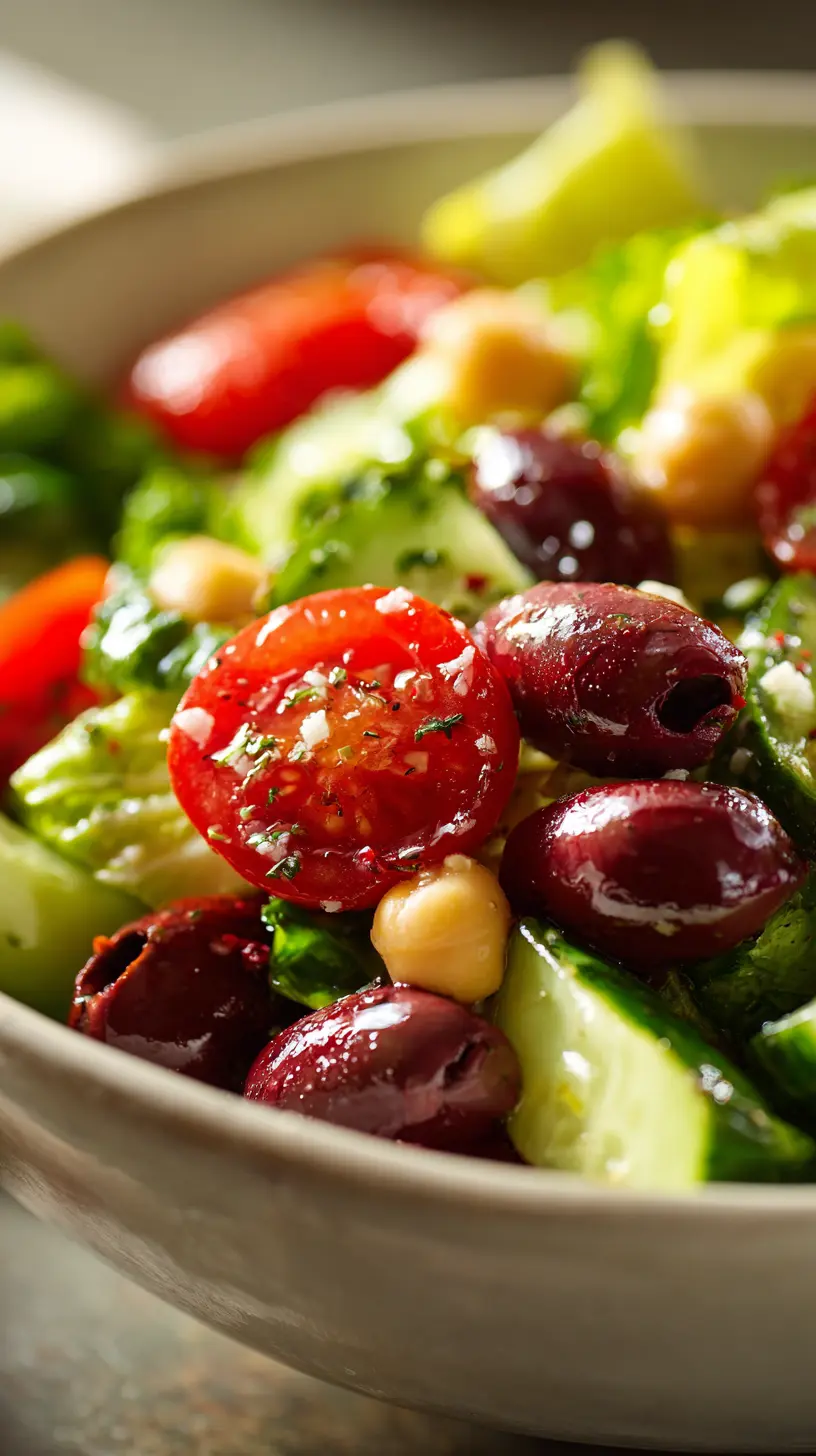 Serving suggestion for Hearty Italian Chopped Salad with Lemon Dressing — Italian chopped salad