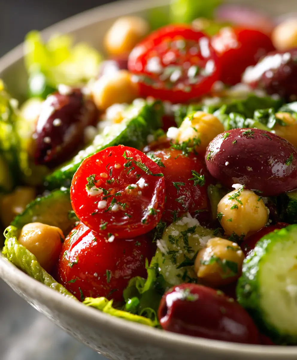 Hearty Italian Chopped Salad with Lemon Dressing — homemade Italian chopped salad recipe