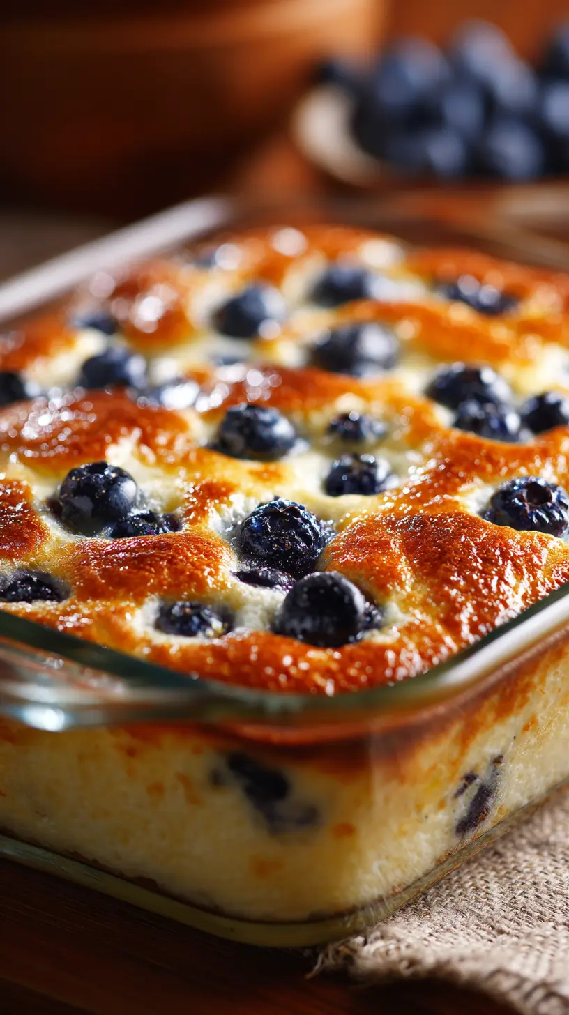 Serving suggestion for High-Protein Blueberry Cottage Cheese Breakfast Bake — cottage cheese breakfast bake
