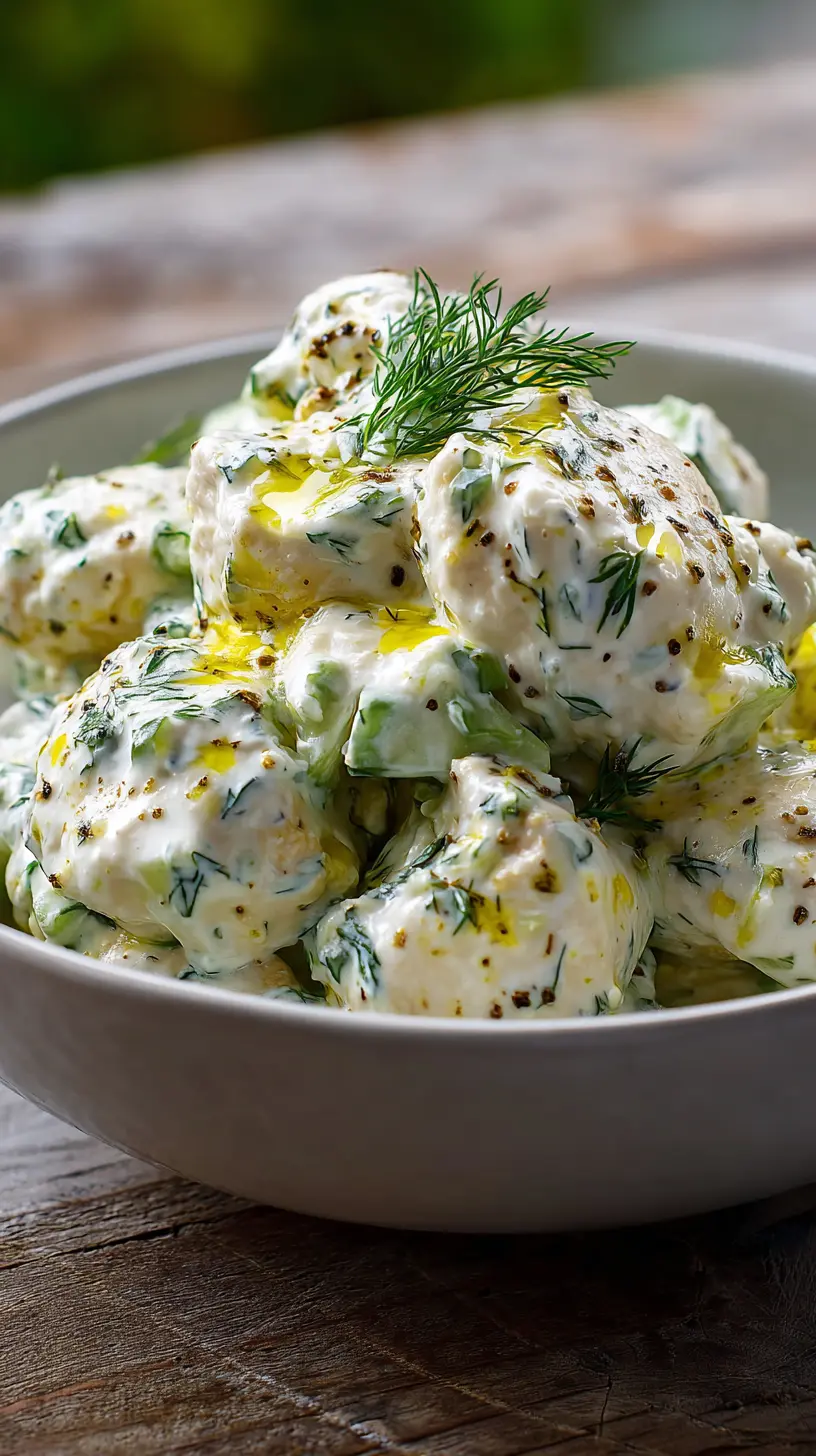 Serving suggestion for High-Protein Greek Tzatziki Chicken Salad — Greek Tzatziki Chicken Salad