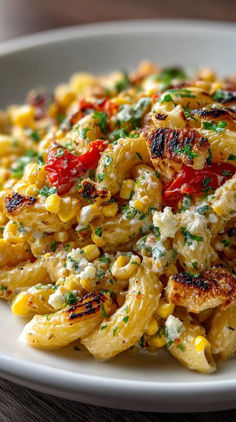 Serving suggestion for High-Protein Mexican Street Corn Pasta Salad — High-Protein Mexican Street Corn Pasta Salad