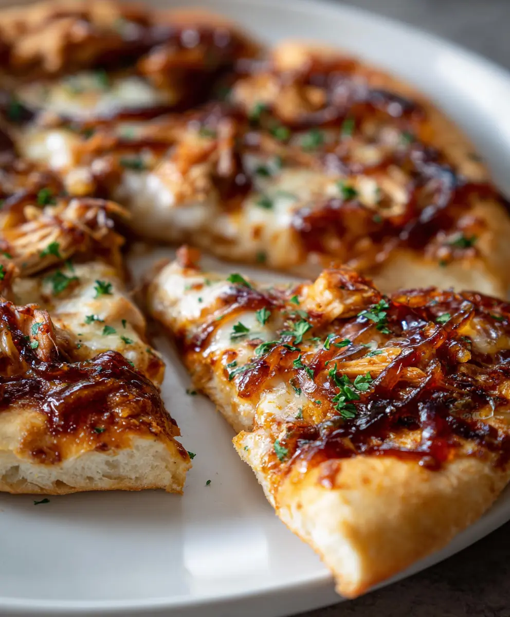 Homemade BBQ Chicken Pizza with Caramelized Onions — homemade BBQ chicken pizza recipe