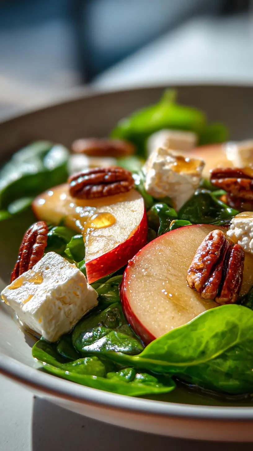 Serving suggestion for Honeycrisp Apple Feta Salad with Candied Pecans — Honeycrisp apple feta salad