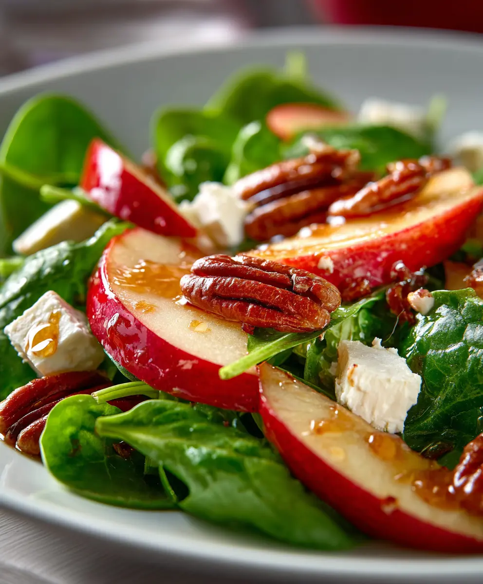 Honeycrisp Apple Feta Salad with Candied Pecans — homemade Honeycrisp apple feta salad recipe
