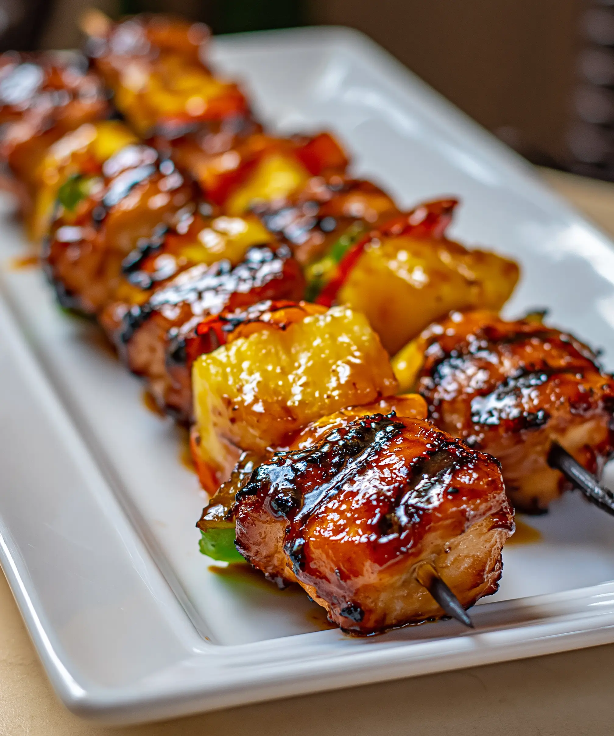 Juicy Grilled Pineapple Teriyaki Chicken Kabobs — homemade Grilled Pineapple Teriyaki Chicken Kabobs recipe