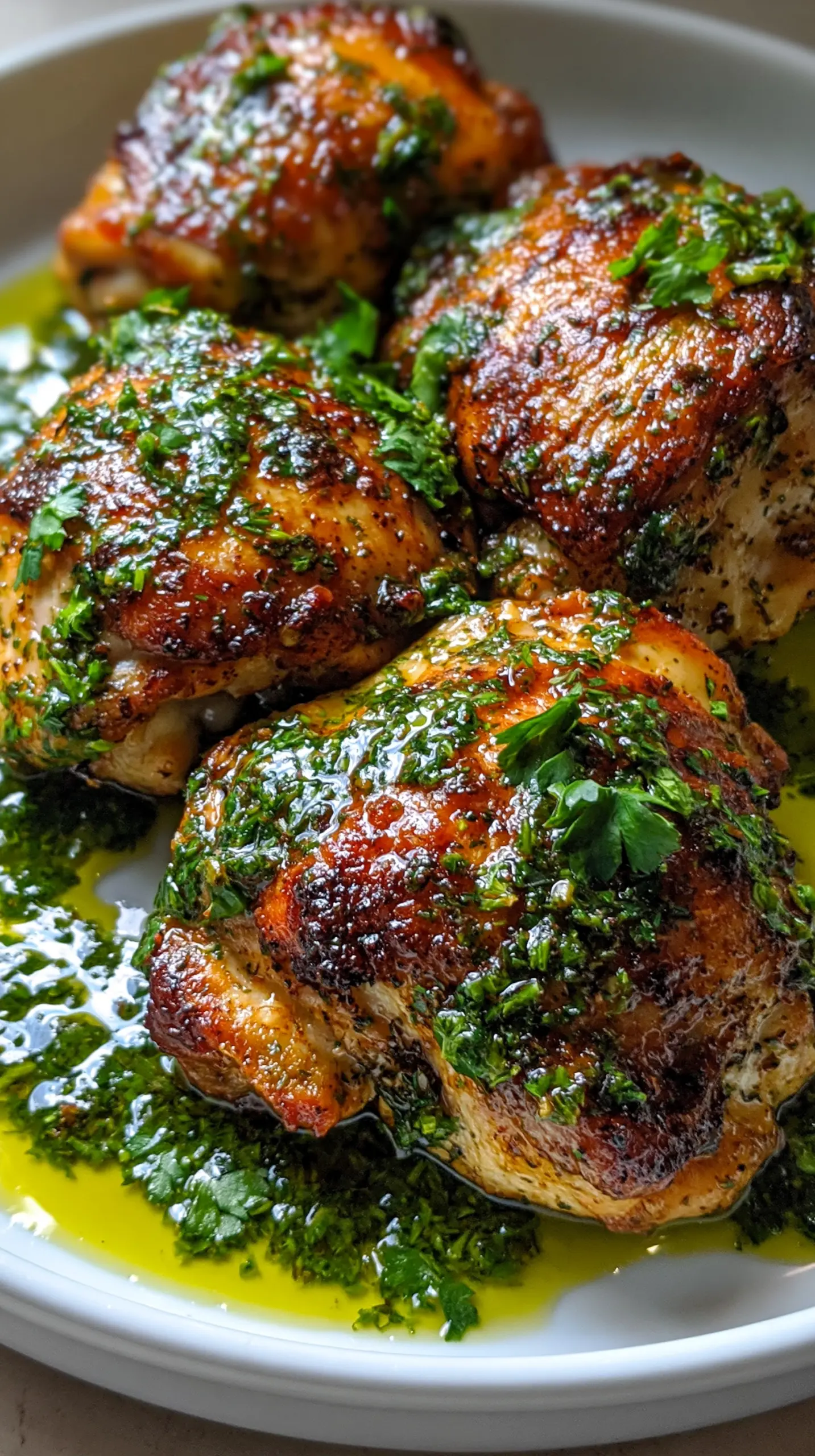 Step-by-step preparation of Juicy Pan-Seared Chimichurri Chicken Thighs (Pan-Seared Chimichurri Chicken Thighs)