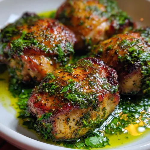 Juicy Pan-Seared Chimichurri Chicken Thighs — homemade Pan-Seared Chimichurri Chicken Thighs recipe
