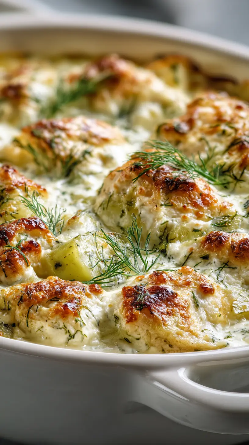 Low-Carb Dump-and-Bake Chicken Tzatziki Casserole Serving suggestion for Low-Carb Dump-and-Bake Chicken Tzatziki Casserole — chicken tzatziki casserole