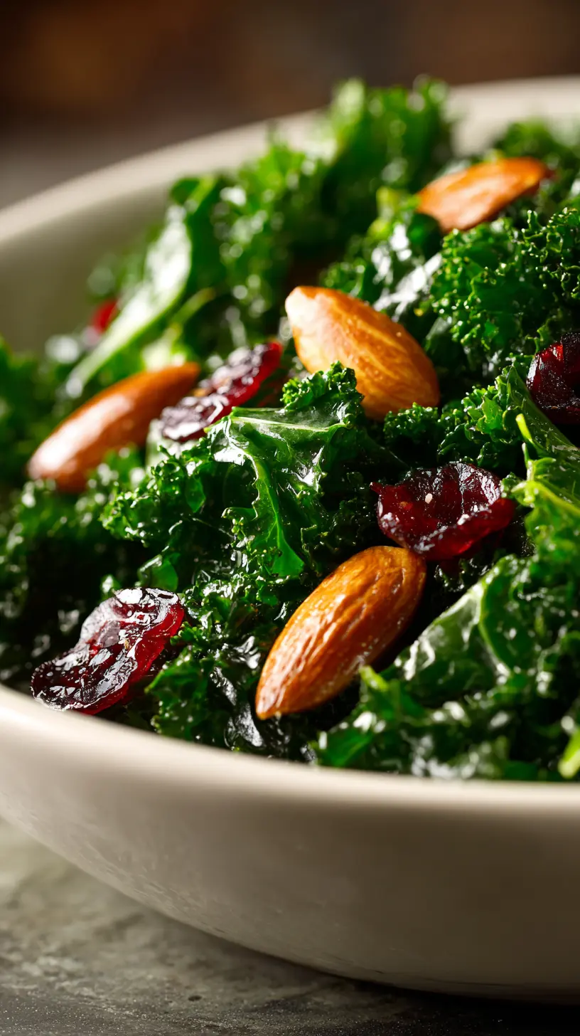 Serving suggestion for Massaged Kale Salad with Lemon Dressing — massaged kale salad