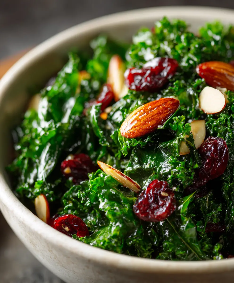 Massaged Kale Salad with Lemon Dressing — homemade massaged kale salad recipe