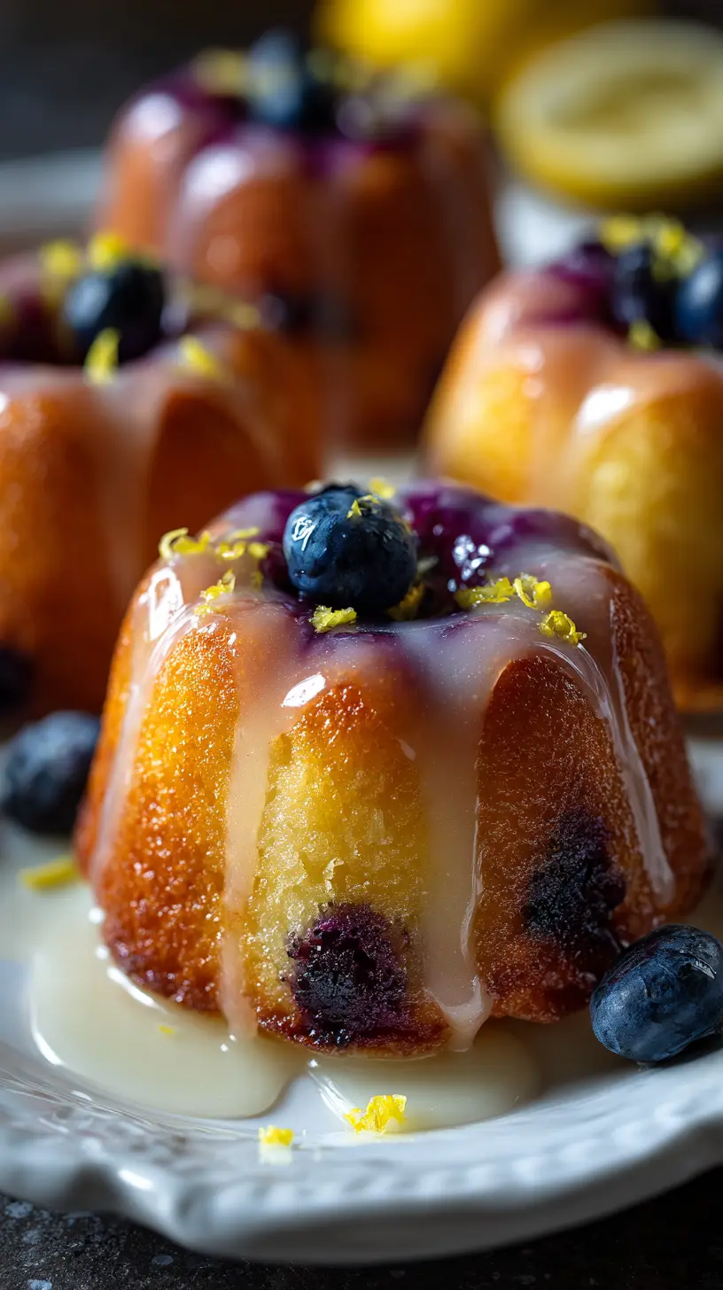Serving suggestion for Mini Blueberry Lemon Bundt Cakes for a Sweet Citrus Escape — Mini Blueberry Lemon Bundt Cakes