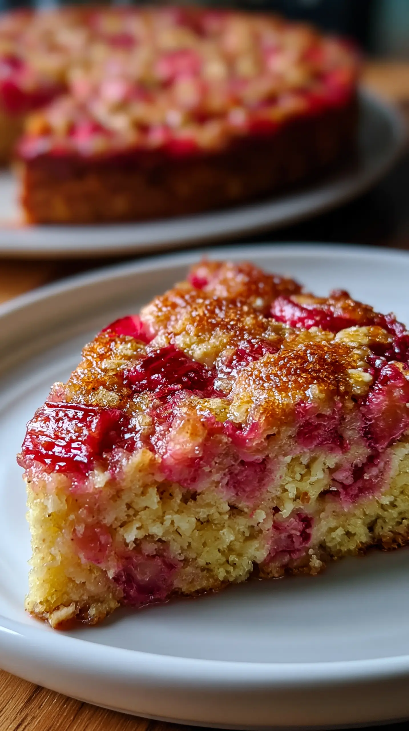 Serving suggestion for Oat Icelandic Rhubarb Cake — Oat Icelandic Rhubarb Cake
