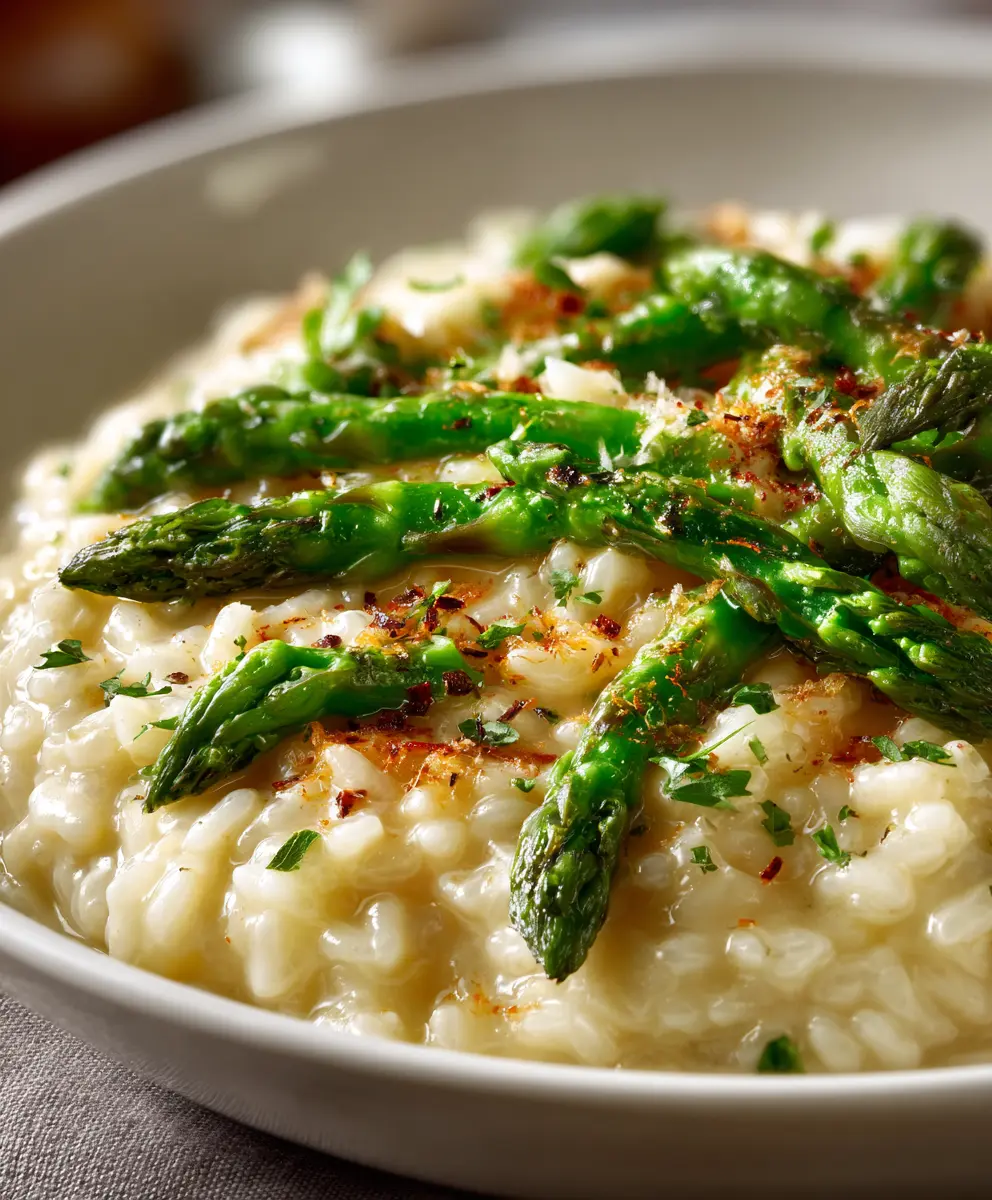 Parmesan Lemon Asparagus Risotto — homemade Parmesan Lemon Asparagus Risotto recipe