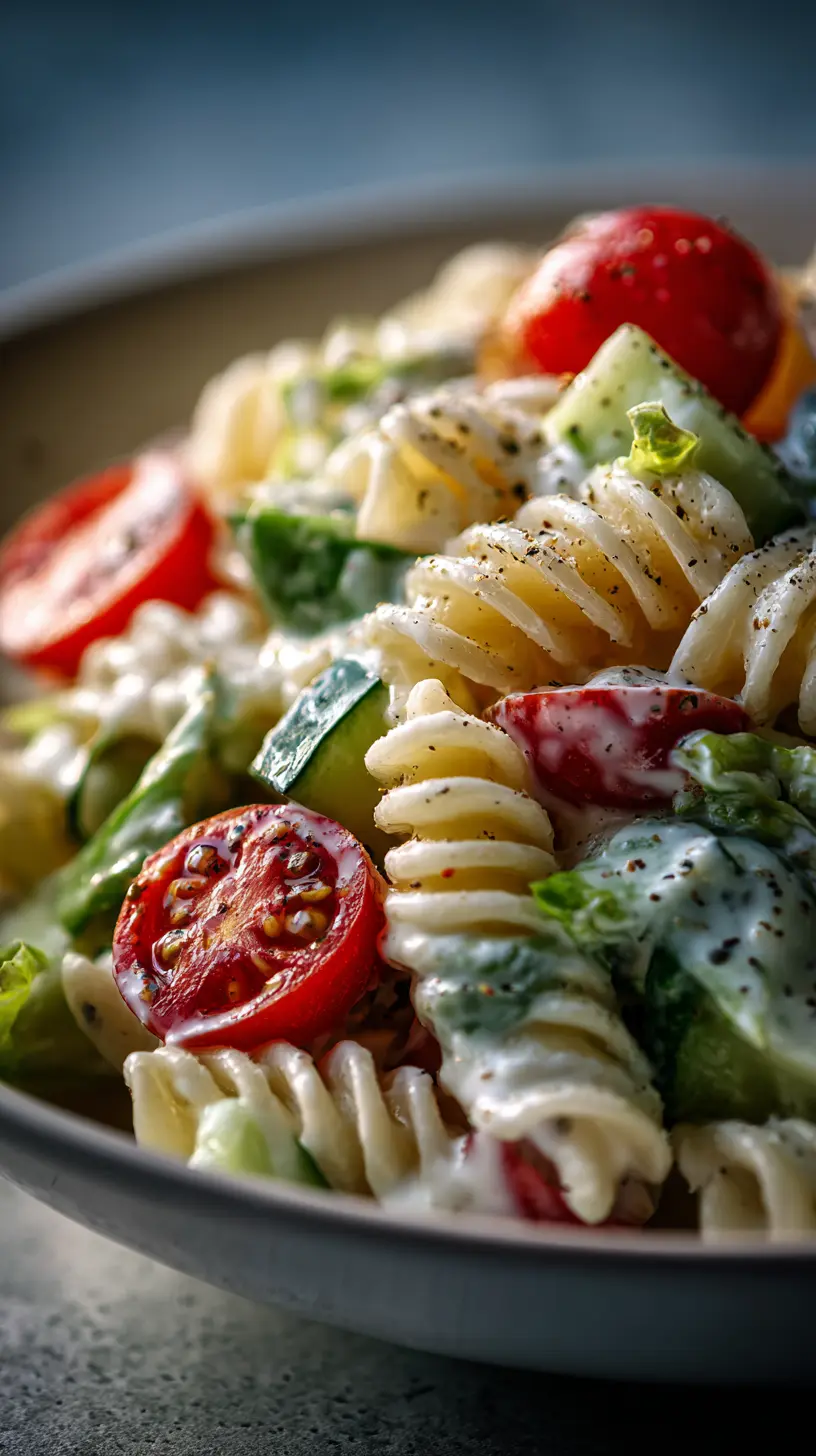Step-by-step preparation of Quick Greek Yogurt Caesar Pasta Salad (Greek Yogurt Caesar Pasta Salad)