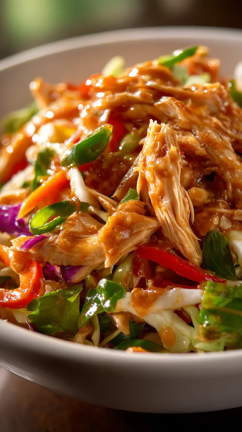 Serving suggestion for Savor Thai Chicken Salad with Peanut Dressing – Easy & Fresh! — Thai chicken salad