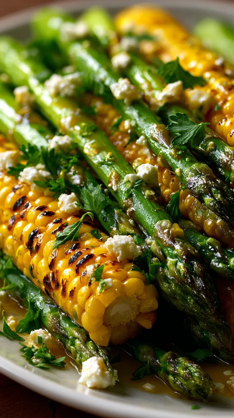 Step-by-step preparation of Simple Grilled Asparagus and Corn Salad (grilled asparagus and corn salad)