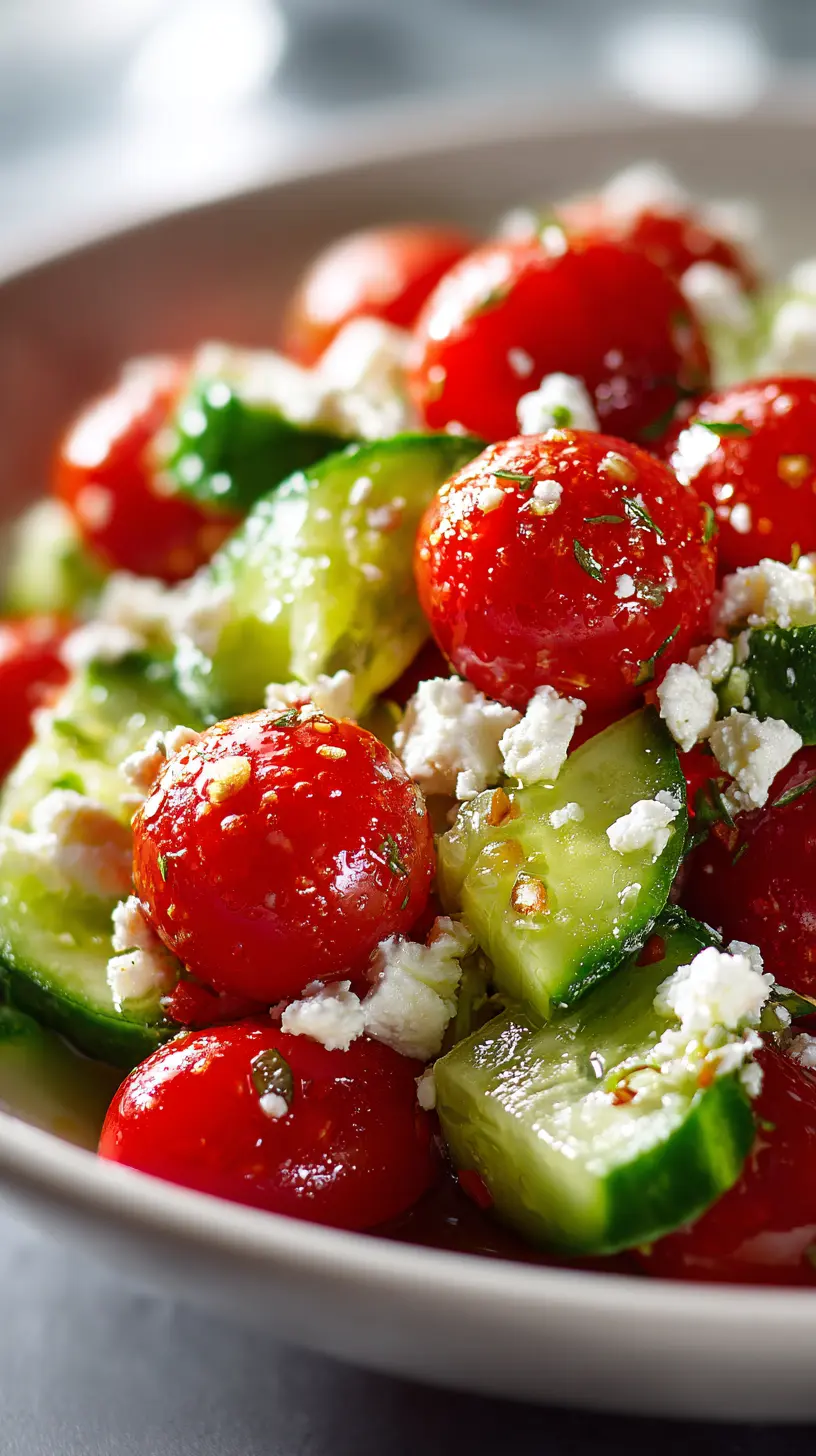 Serving suggestion for Simple Side Salad with Feta & Tomatoes — side salad with feta and tomatoes