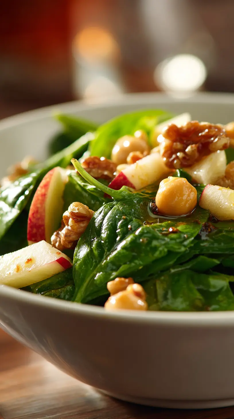 Serving suggestion for Spinach Apple Chickpea Salad (Vegan Meal Prep) — Spinach Apple Chickpea Salad