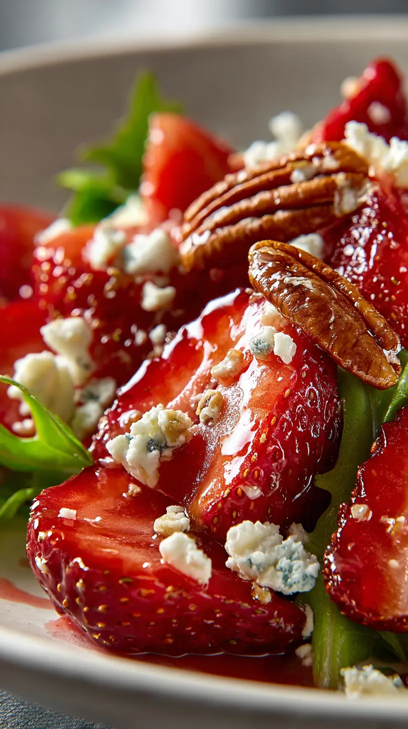 Step-by-step preparation of Strawberry Crunch Salad with Sweet Vinaigrette (Strawberry Crunch Salad)