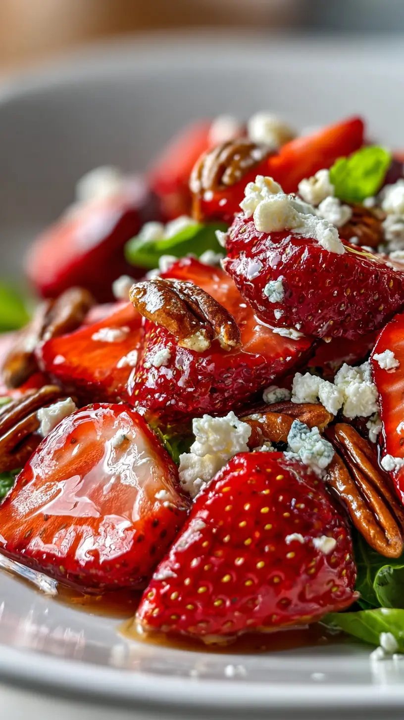 Serving suggestion for Strawberry Crunch Salad with Sweet Vinaigrette — Strawberry Crunch Salad