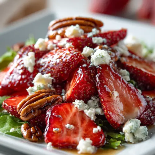 Strawberry Crunch Salad with Sweet Vinaigrette — homemade Strawberry Crunch Salad recipe