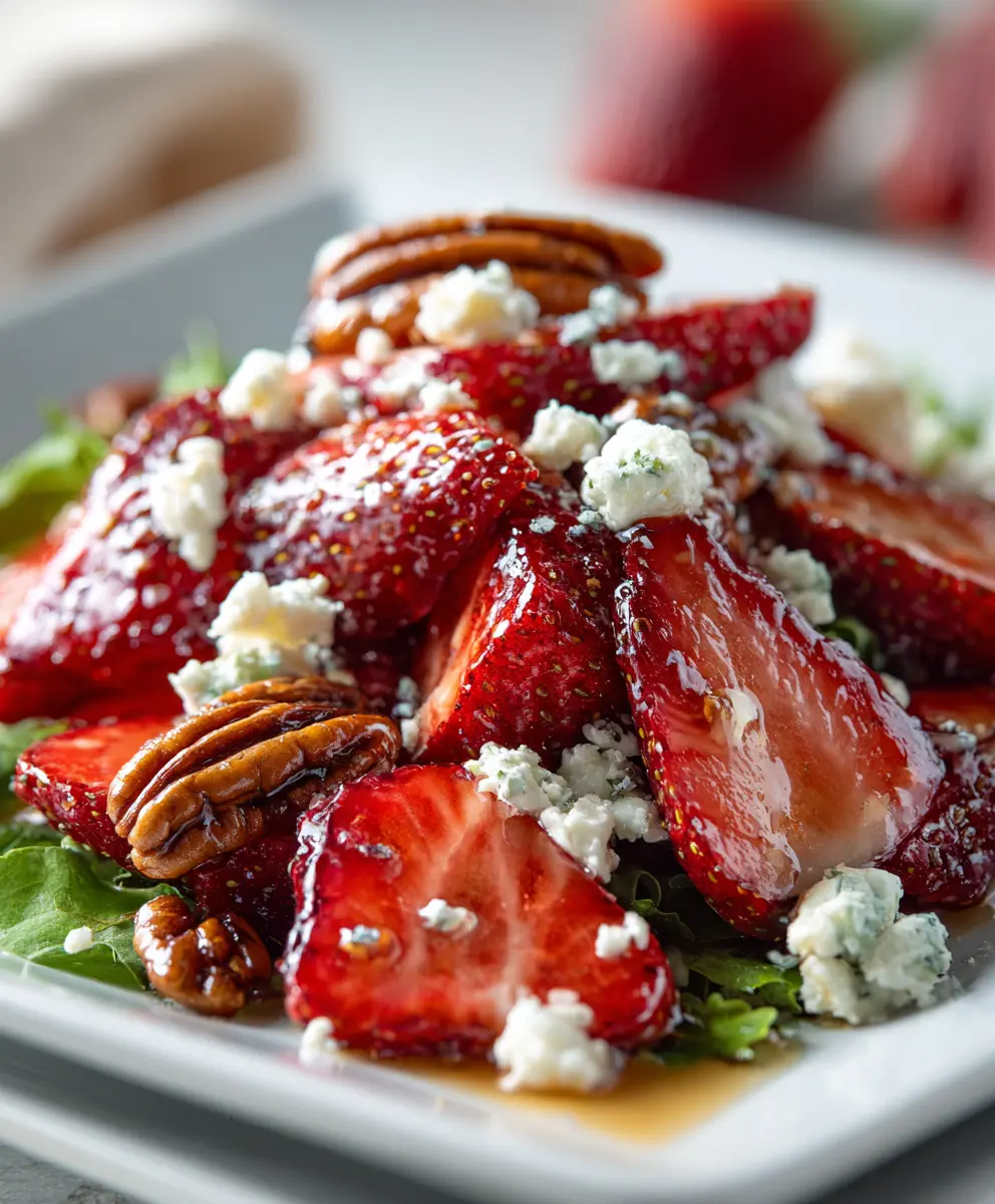 Strawberry Crunch Salad with Sweet Vinaigrette — homemade Strawberry Crunch Salad recipe