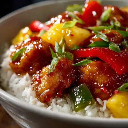 Sweet & Savory Pineapple Chicken and Rice Bowls — homemade pineapple chicken and rice bowls recipe