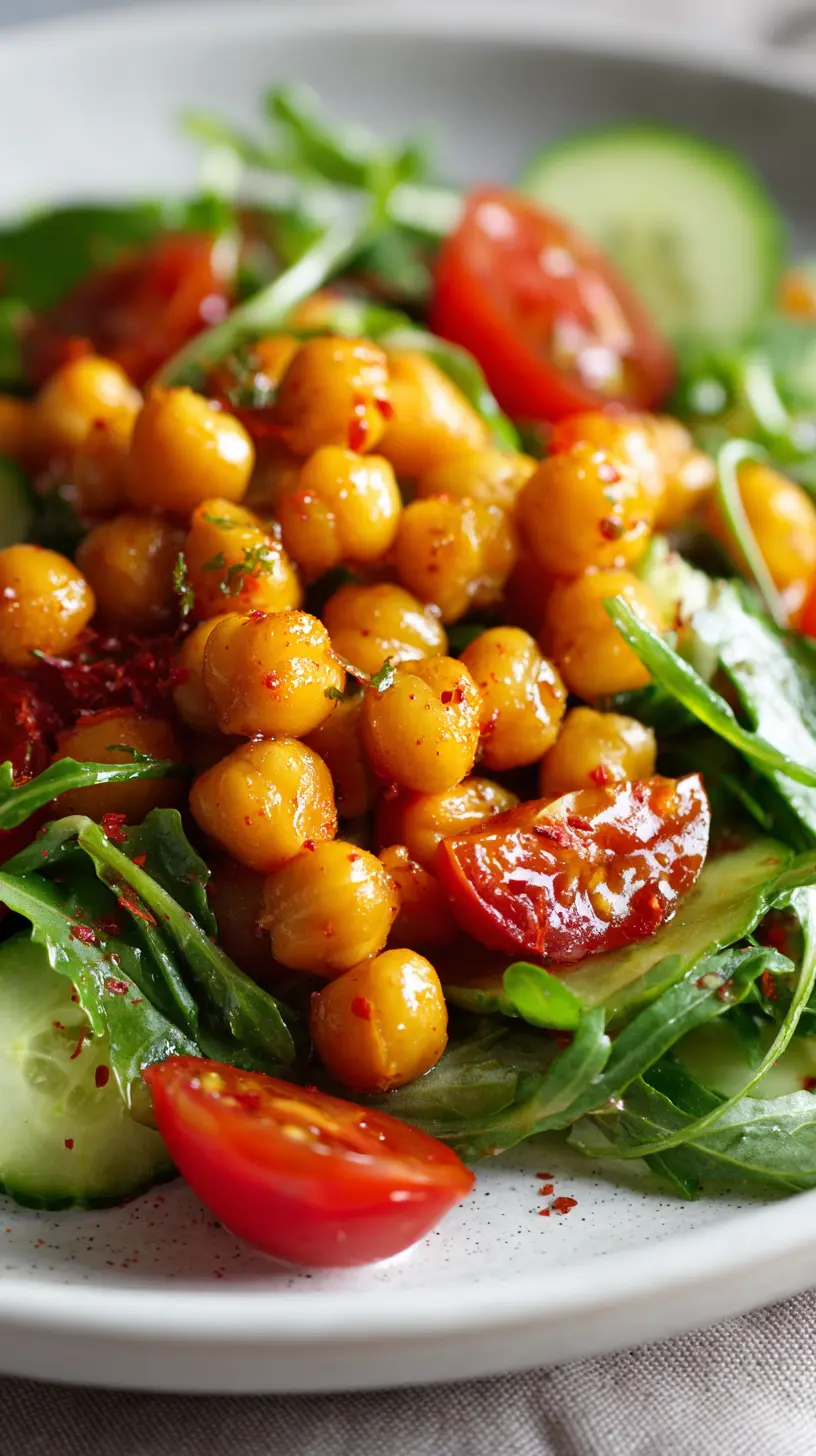 Serving suggestion for Vegan Crispy Chili Lime Chickpea Salad — Vegan Crispy Chili Lime Chickpea Salad